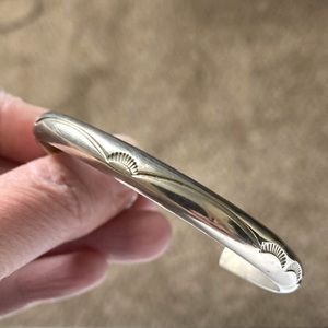 Etched sterling silver bracelet